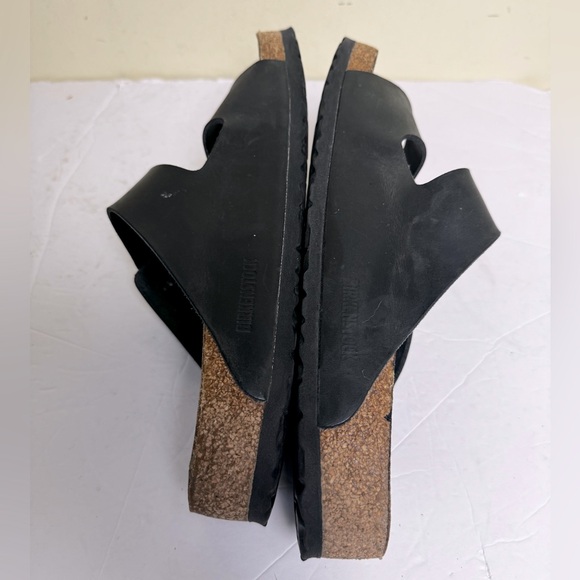 Birkenstock Arizona Birko 2 Strap Sandal Buckles Black Leather EVA Cork 12.5 US - Picture 5 of 15